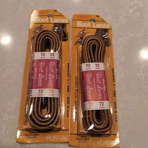3 packages of 1 pair Boot laces 72" Strong Brown/Yellow Replacement Strings. - Picture 1 of 7