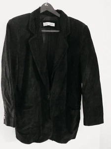 Womens Designer EVAN DAVIES Black Suede Blazer - Picture 1 of 6