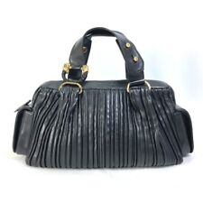 BVLGARI Shoulder Bag Shoulder Bag Leoni Tote Bag Hand Bag Leather Black/Gold