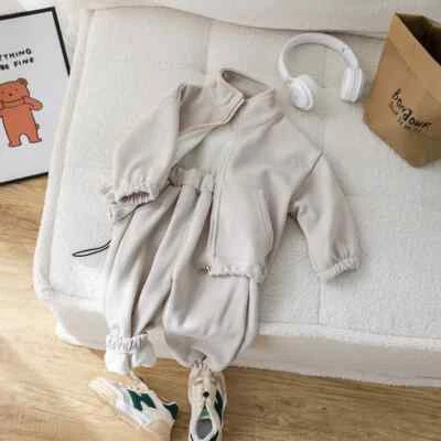 Conjuntos de ropa de bebé para niños invierno polar informal 2 piezas conjuntos para niños traje deportivo Foto 1 de 4
