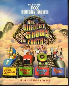 Stampa vintage pubblicità FOX Sunday Simpsons Family Guy American Dad King - Foto 1 di 1