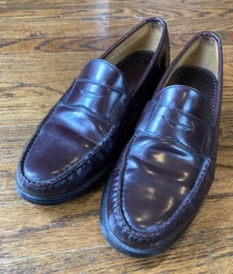 Brooks Brothers Penny Loafers Shoes Brown Leather Made In Italy Mens US 10.5 - Picture 1 of 11