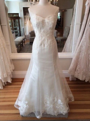 Augusta Jones Joanne Wedding Dress 10 Cream Organza Embroidery Lace $2,600 NWT - Image 1 of 4