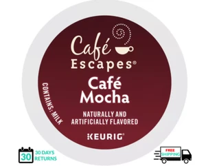 🆕☕ Cafe Escapes Cafe Mocha Keurig Coffee K-cups - Picture 1 of 1