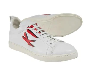 Kitón $1,470 Nuevo en caja Piel de becerro Blanco Cuero de caimán Tenis (8 EU) 9 EE. UU. - Imagen 1 de 6