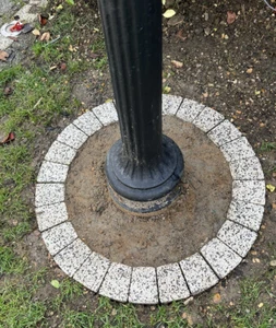 100cm Granit Gartenkreis Lampe Pfosten Bäume Blume Umgeben Grasrand Rand - Bild 1 von 12