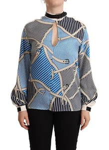 MSGM Blouse Multicolor Polyester Long Sleeves Turtle Neck Top IT40/US6/S $550 - Picture 1 of 9