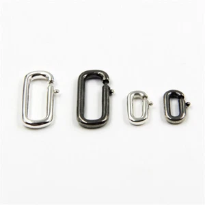 1PC 925 Sterling Silver Geometric Oval Clasp For Bracelet Necklace DIY Accessory - Picture 1 of 18