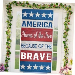 Memorial Day Decorations Memorial Day Door Cover Patriotic Font Porch Sign - Picture 1 of 7