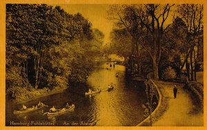 AK HAMBURG FUHLSBÜTTEL An der Alster, Boote 20/30er - Imagen 1 de 1