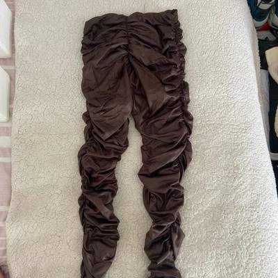 PLT Brown Ruched Leggings - Image 1 of 2