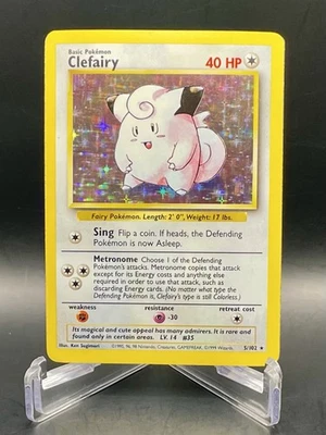 Clefairy 5/102 Base Set Unlimited (1999) Holo Rare Vintage WOTC Pokemon TCG - Image 1 of 4