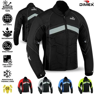 NEW Mens Motorcycle Waterproof Cordura Textile Jacket Motorbike CE Armours - Picture 1 of 9