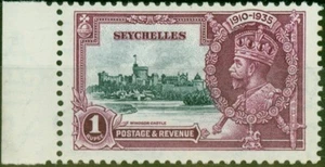 Seychelles 1935 Jubilee 1R Slate & Purple SG131b 'Short Extra Flagstaff' V.F LMM - Picture 1 of 1