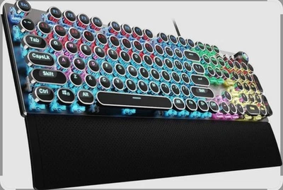 AULA F2088 Typewriter Style / Mechanical Gaming Keyboard/LED Backlit/ Wrist Bar - Image 1 of 4