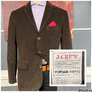 J Crew Vintage Corduroy Blazer Sport Coat Mens Sz Large (42R) 3 Button Jacket - Picture 1 of 12