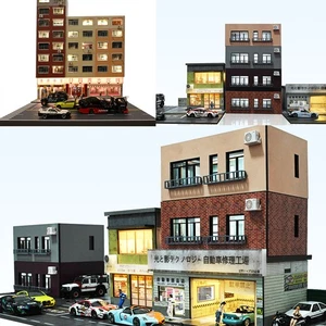Diorama 1/64 Car Garage Model LED Lighting City Apartment Building Scene Model - Picture 1 of 40