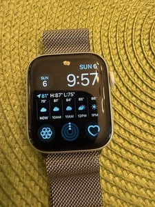 Apple Watch Series 5 44mm Silver Aluminum With Stainless Steel Band - Picture 1 of 6