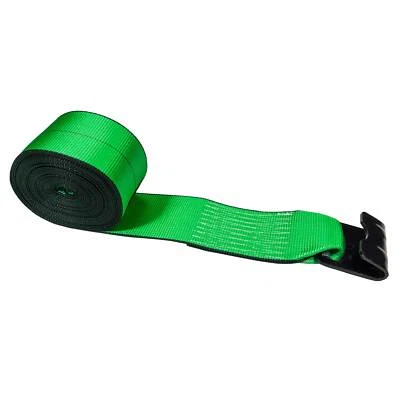 US Cargo Control 4 Inch x 40 Foot Green Winch Strap w/Flat Hook