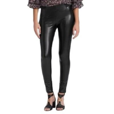 Pantalones ajustados para mujer Chaps con inserción de cuero sintético Ponte, talla: XL, negros nuevos con etiquetas Foto 1 de 4