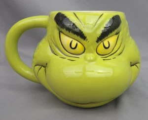Mug Ceramic 2021 Dr. Seuss The Grinch 3D 16 oz Green Christmas - Picture 1 of 7