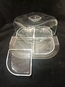 Vintage MCM Retro GUZZINI Lucite Lidded Serving Platter with Individual Dishes - Picture 1 of 12