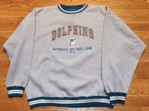 VINTAGE Miami Dolphins Pro Line Crewneck Sweatshirt Gray Men’s Size XXL - Picture 1 of 11
