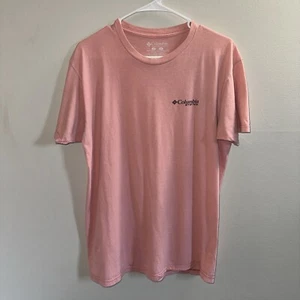 Columbia PFG T Shirt Men’s Large Pink Short Sleeve Crew Neck Fishing Casual - Picture 1 of 9