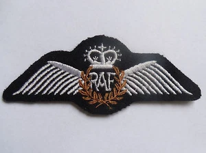 WWII Royal Air Force Pilot wings  - iron on embroidered patch - Picture 1 of 1