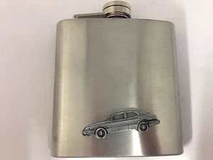 Saab 900 Saloon ref213 pewter effect car on a 6oz Stainless Steel Hip Flask - Picture 1 of 1