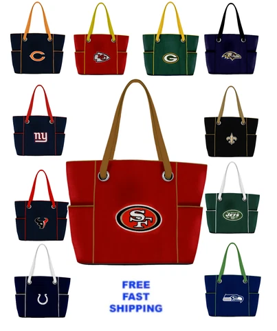 NFL Deluxe Tote Bag-Embroidered Logo by Little Earth Bears Giants Texans Colts Cover