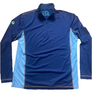 “Wears Woody” stretch pullover Mens L Polyester Light Jacket 1/4 Zip Blue Wagon - Picture 1 of 10