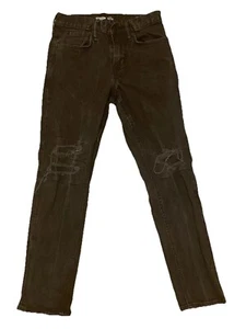 Old Navy Mens Denim Jeans Black 29x30 Slim Cotton Ankle Distressed 5 Pockets - Picture 1 of 11
