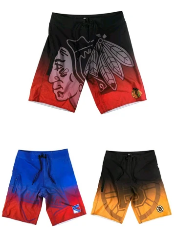 NHL Men's Team Logo Gradient Swim/Lounge Board Shorts/Trunks: Pick Team 30-36 Cover