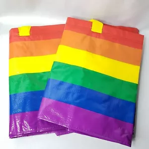 IKEA KVANTING Rainbow Bag Shopping Storage Gay Pride LGBT LGBTQ Lot of 2 Bags - Picture 1 of 2