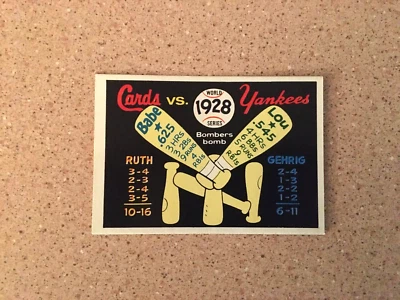 1970 FLEER LAUGHLIN WORLD SERIES 1928 #25 EX OLD NEW YORK YANKEES CARDINALS - Image 1 of 2