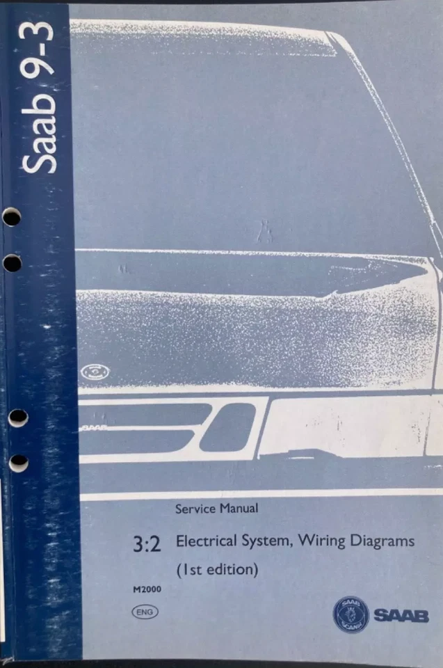 2000 Saab 9-3 Servicio Manual Eléctrico Sistema Cableado Final Edición OEM - Imagen 1 de 1