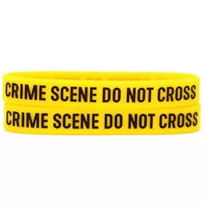 Due (2) Braccialetti Scena del Crimine Non Incrociare - Bracciali Silicone Alta Qualità - Foto 1 di 3