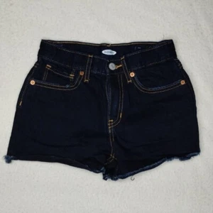 Old Navy Denim Shorts Dark Wash Frayed Hem Casual Girls Size 10 - Picture 1 of 12