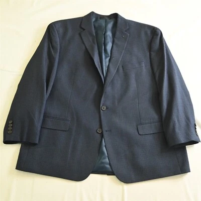 NEW Chaps Ralph Lauren 50R Blue Houndstooth Mens Blazer Sport Coat Jacket - Image 1 of 4