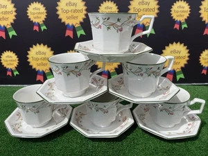 Eternal Beau By Johnsons Brothers 6 x Espresso Coffee Cups and Saucers Set - Picture 1 of 14