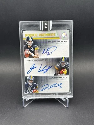 2018 Instant Triple Auto 1/1 Mason Rudolph, James Washington, Jaylen Samuels - Image 1 of 4