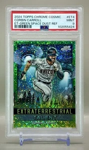 Corbin Carroll 2024 Topps Chrome Cosmic EXT. TALENT Green Space Dust /75  PSA 9 - Picture 1 of 2