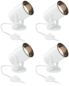 Studio 8"H White Adjustable Plug-in Accent Uplights Set of 4 - Picture 1 of 5
