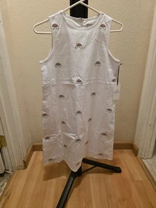 Classic Prep Rainbows On Bright White Girl Dress Dress sz 10 NWT - Picture 1 of 2