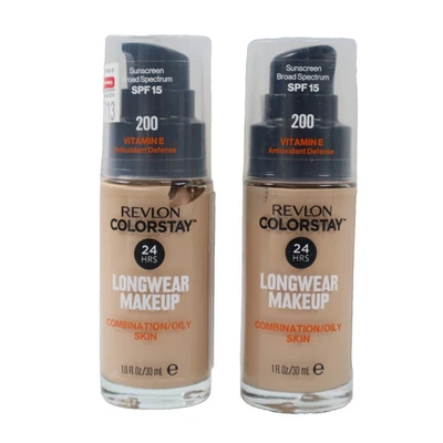 2 PACK Revlon ColorStay Makeup for Combination/Oily Skin SPF 15 1 fl oz 200 Nude - Image 1 of 4