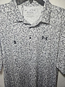 Carro de golf polo Under Armour Playoff para hombre estampado blanco/negro #1378677-111 talla XL - Imagen 1 de 18