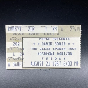 DAVID BOWIE GLASS SPIDER TOUR CONCERT TICKET STUB  AUG 21 1987 ROSEMONT, CHI, IL - Picture 1 of 2