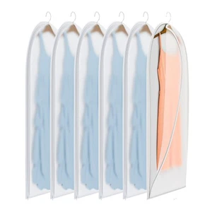 Clear Garment Bags for Hanging Clothes - 48in Dress, Suit & Coat Bags (6-Pack... - Picture 1 of 8