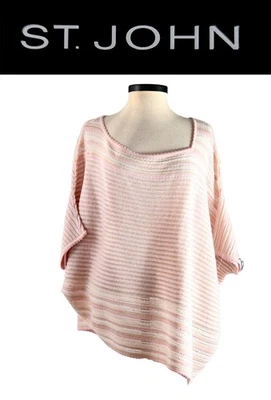 Poncho Suéter St John Knits Gran Tamaño Cocoon Rosa Polvorienta Brillo EX-Grande Nuevo sin Etiquetas Foto 1 de 4